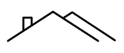 A roof with chimney drawn out of one single line.